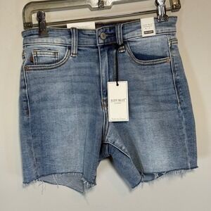 NWT Judy Blue Denim Shorts Women's Small Blue High Waisted Raw‎ Hem Cut Off